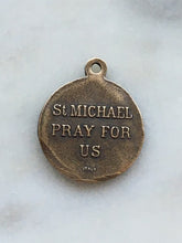 Load image into Gallery viewer, Medal - Saint Michael - Bronze  - Antique Reproduction 1353 CeCeAgnes Rosary Parts
