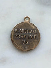 Load image into Gallery viewer, Medal - Saint Michael - Sterling Silver - Antique Reproduction 1353 CeCeAgnes Rosary Parts
