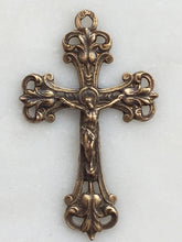 Load image into Gallery viewer, Crucifix Pendant -  Bronze - Antique French Reproduction 319 CeCeAgnes Rosary Parts
