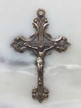 Load image into Gallery viewer, Crucifix Pendant -  Bronze - Antique French Reproduction 1219 CeCeAgnes Rosary Parts
