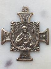 Load image into Gallery viewer, Sacred Heart Medal: Bronze Monstrance with Angels - Antique Reproduction Rosary Parts
