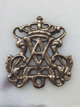 Load image into Gallery viewer, Marian Auspice Rosary Center: 552  Bronze Antique Reproduction Rosary Parts
