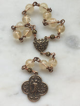 Load image into Gallery viewer, St. Raphael Chaplet - 7mm Citrine Gemstones - Solid Bronze CeCeAgnes
