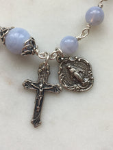 Load image into Gallery viewer, Blue Lace Agate Rosary Bracelet - All Sterling - Wire-wrapped CeCeAgnes
