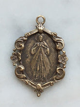Load image into Gallery viewer, Medal - Divine Mercy - Bronze or Sterling Silver - Antique Reproduction 1302 CeCeAgnes Rosary Parts

