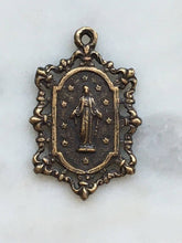 Load image into Gallery viewer, Fleur De Lis Miraculous Medal - 430 Bronze or Sterling Silver Antique Reproduction
