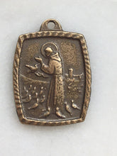 Load image into Gallery viewer, Medal - St. Francis - Bronze or Sterling Silver - Antique Reproduction 796 CeCeAgnes Rosary Parts
