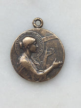 Load image into Gallery viewer, Saint Cecilia Medal -  Bronze - Antique French Reproduction 1075 CeCeAgnes Rosary Parts
