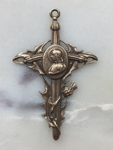 Load image into Gallery viewer, Joan of Arc Thistle Cross: 900 Antique French Reproduction Medal
