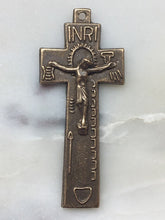 Load image into Gallery viewer, Irish Penal Crucifix -  Bronze - Antique French Reproduction 419 CeCeAgnes Rosary Parts
