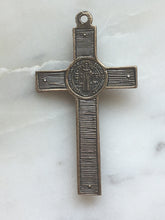Load image into Gallery viewer, Saint Benedict Crucifix Pendant: 1425  Bronze, Antique French Reproduction
