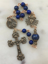 Load image into Gallery viewer, Pocket Servite Rosary - Lapis - Bronze - Seven Sorrows Chaplet - Our Lady of Sorrows CeCeAgnes
