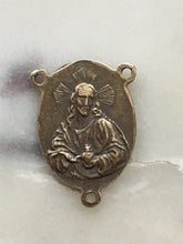 Load image into Gallery viewer, Sacred Heart Rosary Center: 692 Bronze Crowned Mary Medal
