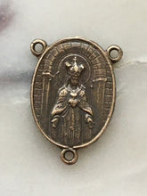 Load image into Gallery viewer, Sacred Heart Rosary Center: 692 Bronze Crowned Mary Medal
