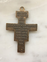 Load image into Gallery viewer, San Damiano Crucifix Pendant: 991 St. Francis Prayer,  Bronze Rosary Parts

