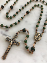 Load image into Gallery viewer, Russian Jade Rosary - Bronze - Spanish Crucifix
