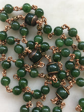 Load image into Gallery viewer, Russian Jade Rosary - Bronze - Spanish Crucifix
