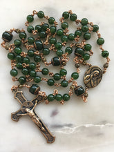 Load image into Gallery viewer, Russian Jade Rosary - Bronze - Spanish Crucifix
