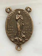 Load image into Gallery viewer, Stella Maris Rosary Center - Bronze or Sterling Silver - Antique Reproduction 790c CeCeAgnes Rosary Parts
