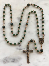 Load image into Gallery viewer, Russian Jade Rosary - Bronze - Spanish Crucifix
