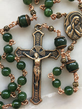 Load image into Gallery viewer, Russian Jade Rosary - Bronze - Spanish Crucifix
