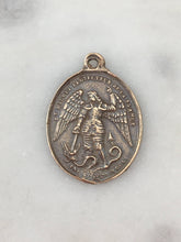 Load image into Gallery viewer, Medal - Saint Michael - Bronze  - Antique Reproduction 491 CeCeAgnes Rosary Parts
