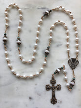 Load image into Gallery viewer, Freshwater Pearl Rosary - Bronze - Wire-wrapped Rosary
