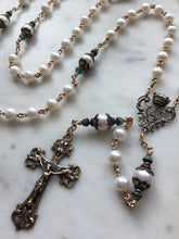 Load image into Gallery viewer, Freshwater Pearl Rosary - Bronze - Wire-wrapped Rosary
