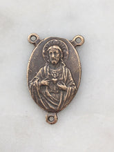 Load image into Gallery viewer, OL of Perpetual Help Rosary Center: 1152 Sterling Silver Antique Reproduction
