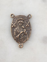 Load image into Gallery viewer, OL of Perpetual Help Rosary Center: 1152 Bronze Antique Reproduction
