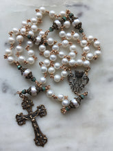 Load image into Gallery viewer, Freshwater Pearl Rosary - Bronze - Wire-wrapped Rosary

