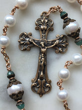 Load image into Gallery viewer, Freshwater Pearl Rosary - Bronze - Wire-wrapped Rosary
