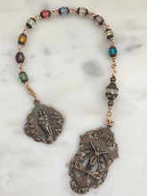 Load image into Gallery viewer, Angels Pocket Rosary - Crystal and Bronze - Stained Glass Window Rosary - Single Decade Rosary CeCeAgnes
