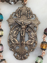 Load image into Gallery viewer, Angels Pocket Rosary - Crystal and Bronze - Stained Glass Window Rosary - Single Decade Rosary CeCeAgnes
