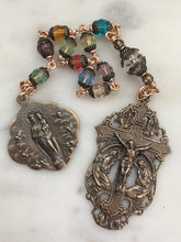 Load image into Gallery viewer, Angels Pocket Rosary - Crystal and Bronze - Stained Glass Window Rosary - Single Decade Rosary CeCeAgnes
