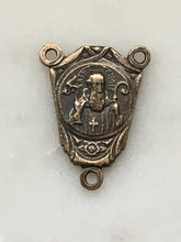 Load image into Gallery viewer, Saint Benedict Rosary Centerpiece - Bronze  - Antique Reproduction 852 CeCeAgnes Rosary Parts
