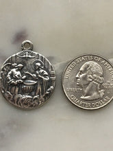 Load image into Gallery viewer, Baptism Medal - Bronze - Antique French Reproduction CeCeAgnes Rosary Parts
