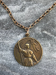 Joan of Arc Solid Bronze Necklace