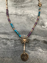 Load image into Gallery viewer, OL of Sorrows, Gemstone and Bronze Necklace
