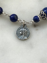 Load image into Gallery viewer, Lapis Rosary Bracelet - All Sterling - Wire-wrapped CeCeAgnes
