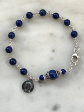 Load image into Gallery viewer, Lapis Rosary Bracelet - All Sterling - Wire-wrapped CeCeAgnes
