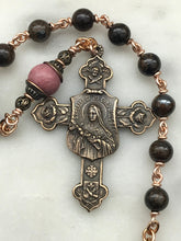 Load image into Gallery viewer, Carmelite Saint Therese Pocket Rosary - Our Lady of Mount Carmel Medal - Bronze Tenner - Single Decade Rosary CeCeAgnes
