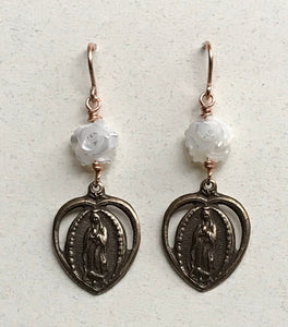 Our Lady of Guadalupe Bronze Earrings