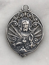 Load image into Gallery viewer, Sacred Heart of Jesus Medal: 1163 Antique Reproduction, Bronze or Sterling Silver
