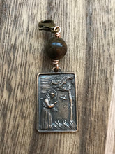 Load image into Gallery viewer, Bag Charm  Catholic Saint Francis Zipper Pull - Bronze and Bronzite
