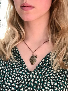 Immaculate Heart Solid Bronze Necklace