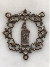 Load image into Gallery viewer, Mary and Child Jesus Rosary Center - 029 Bronze or Sterling Silver
