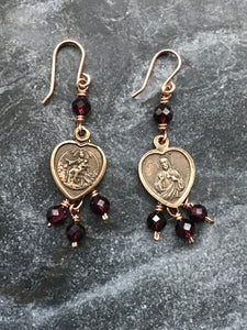 Sacred Heart Scapular Earrings