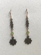 Load image into Gallery viewer, Miraculous Medal Earrings - Peridot and Bronze
