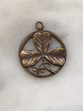 Load image into Gallery viewer, Medal - Shamrock - Patrick - Trinity - Bronze  - Antique Reproduction 1386 CeCeAgnes Rosary Parts
